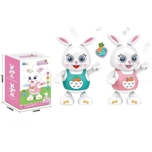 Кролик на батарейках, танцует, свет, звук (ZY1846342) в коробке 22,2*11*14,2см