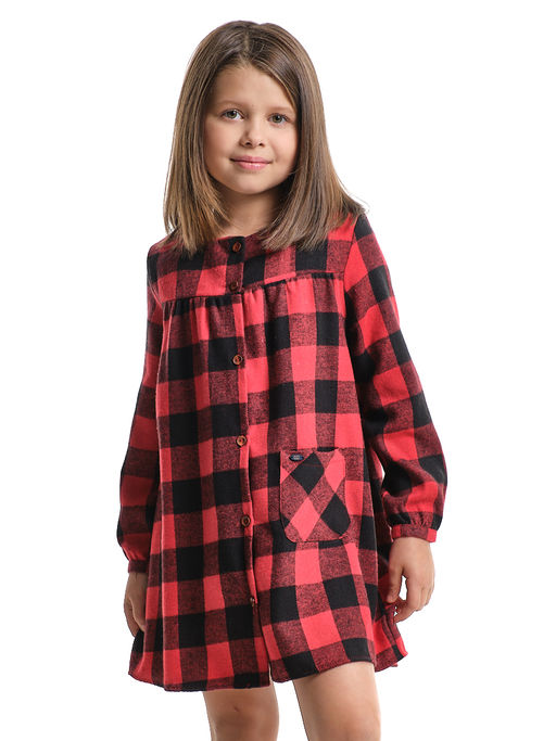 Платье для девочки UD 8069 синяя клетка - Mini maxi фото 8