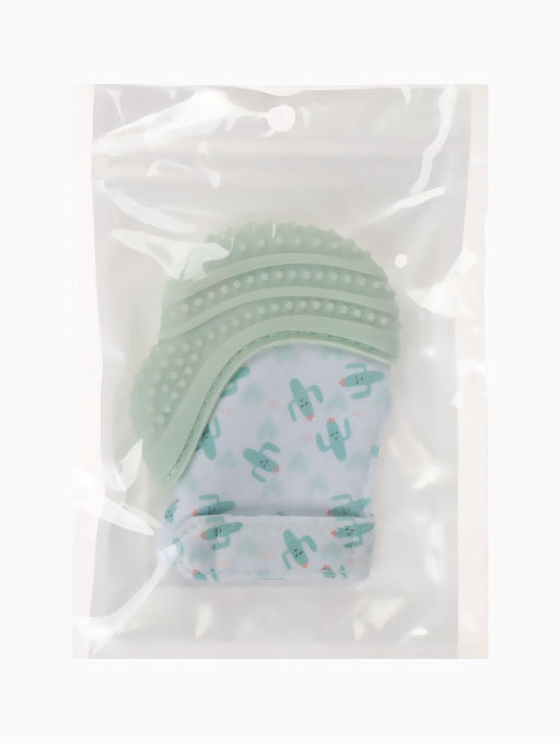 Прорезыватель на ручку для зубов «Кактусы», светло-зеленый