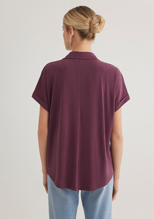 Lux Touch TENCEL TM Mor Modal Gomlek - Mavi фото 5