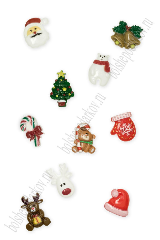 Кабошон Новогоднее ассорти (20 шт) SF-8059 - Больше подарков фото 2