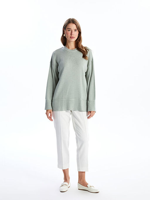 Bisiklet Yaka Kad?n Triko Tunik