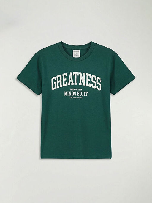 Bisiklet Yaka Bask?l? Erkek ?ocuk Ti??rt