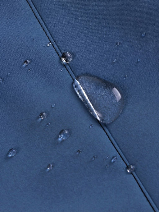 Парка женская софтшелл виндстоппер удлинённая с капюшоном синего цвета 9618_1S