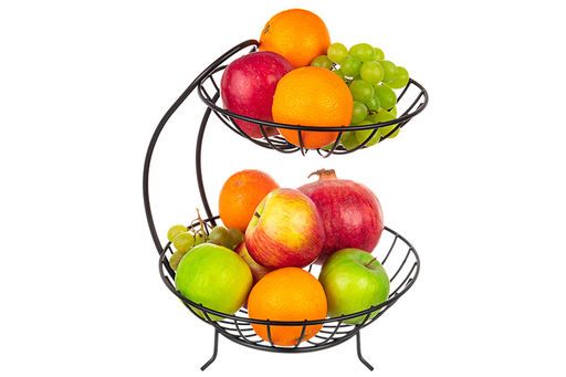 Корзина для фруктов 28*26,5*35,5 см "Черная" двухъярусная