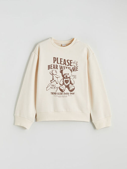 Bisiklet Yaka K?z ?ocuk Sweatshirt 2li