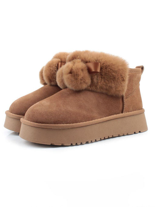 04-PAYH31-2Z CAMEL Угги женские (натуральная замша, 100% шерсть, натуральный мех)