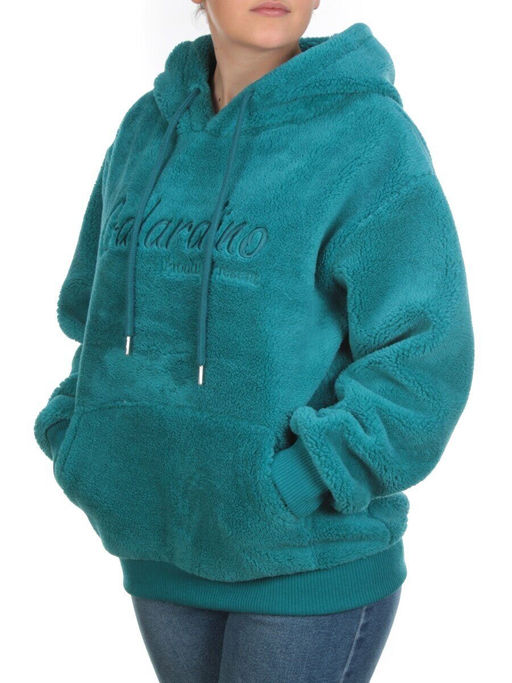 107 TURQUOISE Худи женское Тедди на флисе - Фабричный китай фото 3