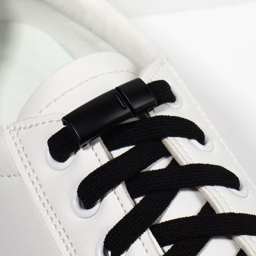 Шнурки для обуви, на магнитах, пара, с плоским сечением и фиксатором, 100 см, цвет чёрный - Onlitop фото 13