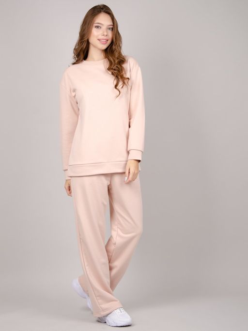 Костюм Лайк бежевый, футер петля - Малина фото 14