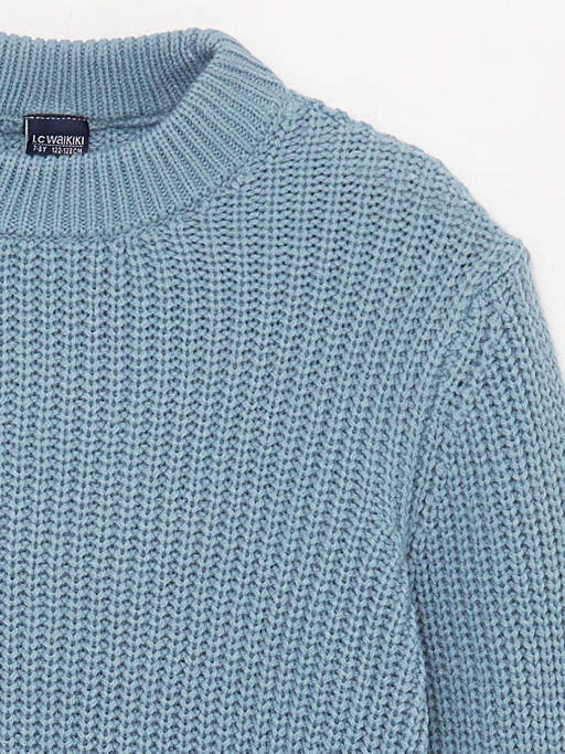 Bisiklet Yaka Uzun Kollu Erkek ?ocuk Triko Kazak - Waikiki фото 3