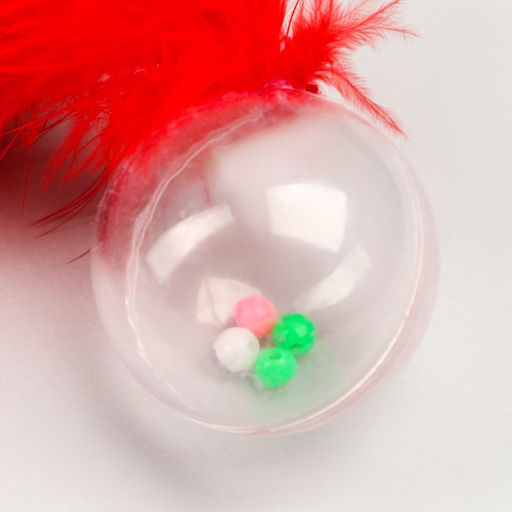 Игрушка Шарик с длинным хвостом, шар 4,2 см, красная - Пижон фото 3