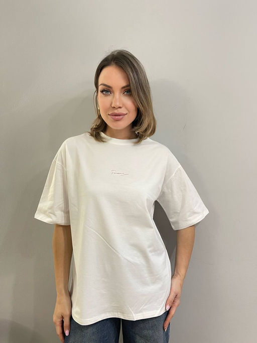 K12234 Футболка OVER SIZE (хлопок) БЕЛЫЙ
