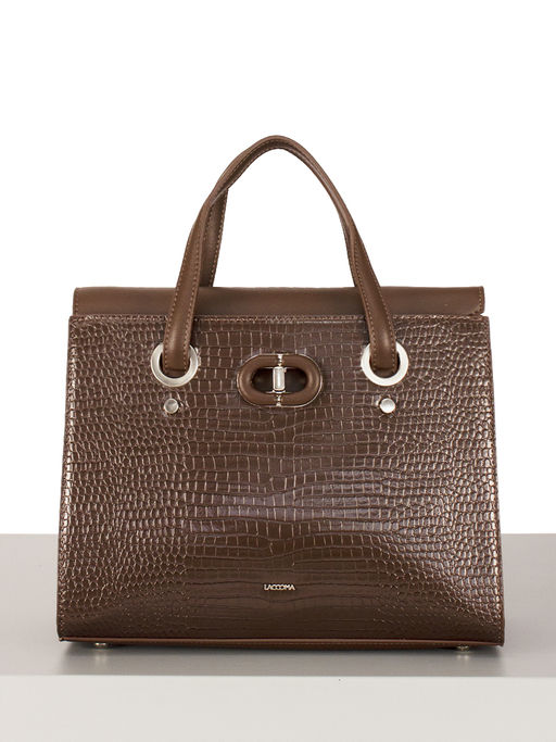 LACCOMA сумка WJD6707-коричневый эко кожа хлопок фото 4