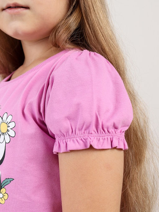 CRB wear / CWKG 90270-45 Комплект для девочки (футболка, бриджи),сиреневый  фото 5