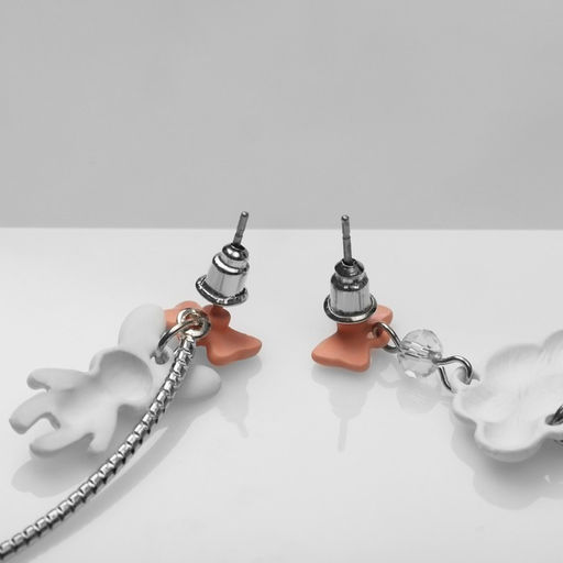 Серьги ассорти Заяц с облачком, цветные в серебре - Queen fair фото 3