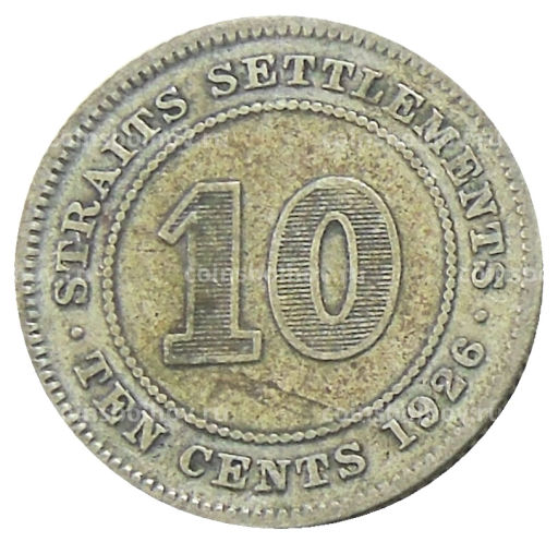 10 центов 1926 года Стрейтс Сетлментс