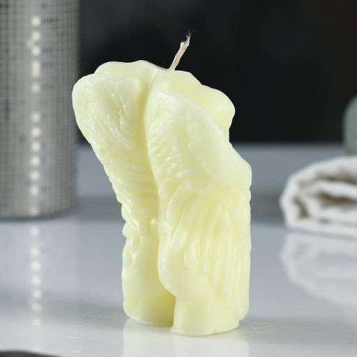 Фигурная свеча "Торс мужской с крыльями" молочная, 10см