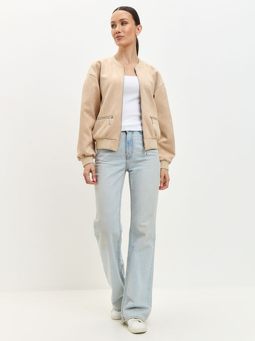 Бомбер из замши бежевый - Tantino фото 2