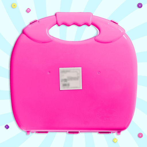 Игровой набор Чемодан: Милые брелочки, крупный бисер, розовый