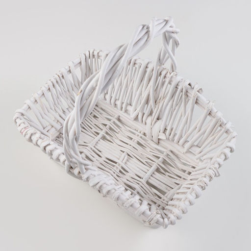 Корзина плетёная для хранения Tasa, из лозы, с ручкой, белая, набор 3 шт.