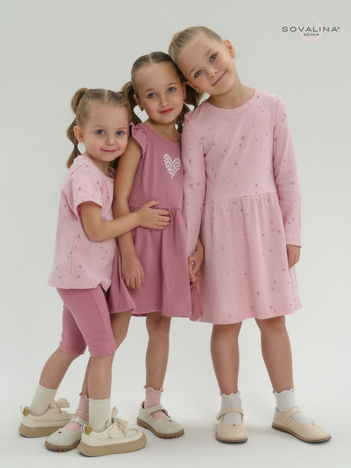 Костюм Актив лиловые сердечки-сухая роза - Sovalina фото 47