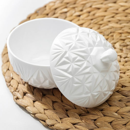 Сахарница с крышкой Альтернатива «Шарм», 350 мл, пластик, белая