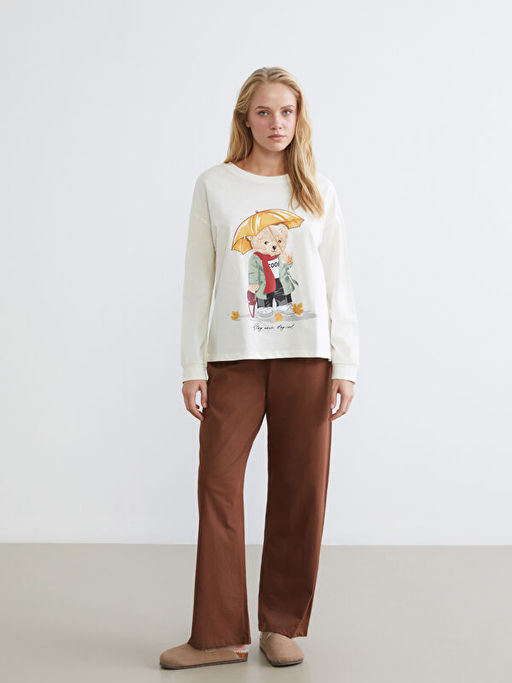 Ay? Teddy Bask?l? Kad?n Pijama Tak?m?