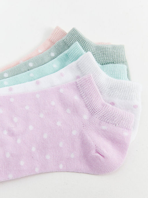 Puantiyeli K?z ?ocuk Patik ?orap 5li