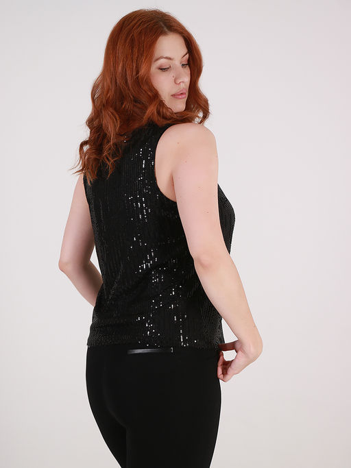 Топ с пайетками женский вечерний - Almond фото 5