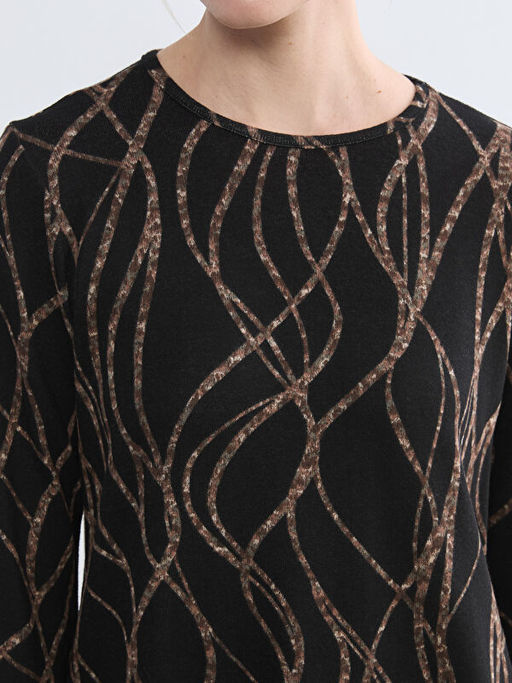 Bisiklet Yaka Desenli Bluz