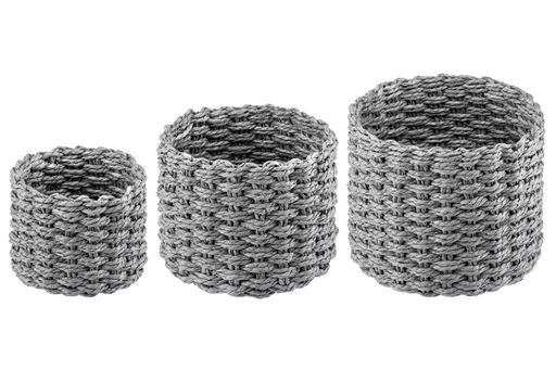 Набор 3 плетеных корзинок 18*18*15 см, серый - Elan gallery фото 4