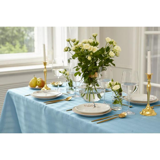 Скатерть Этель Shine 150*220 +/-3см, цв.серо-синий, пл. 192 г/м2, хл с ВГМО  фото 9