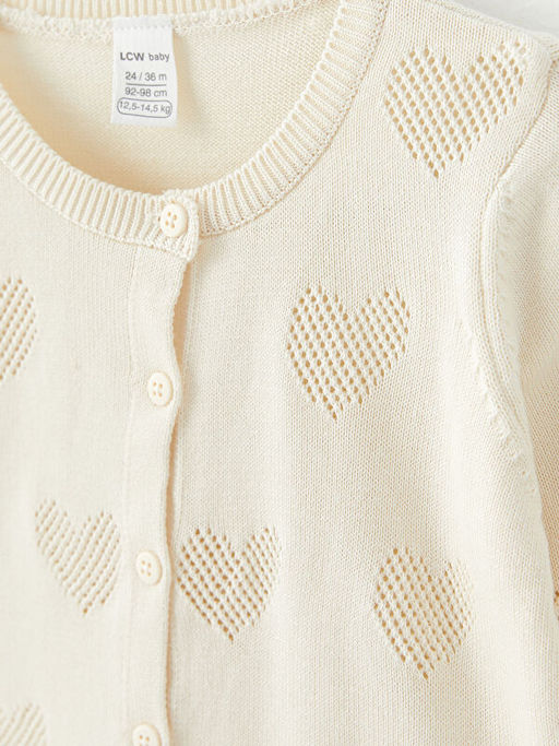 Bisiklet Yaka Uzun Kollu Kendinden Desenli K?z Bebek Triko H?rka - Waikiki фото 2