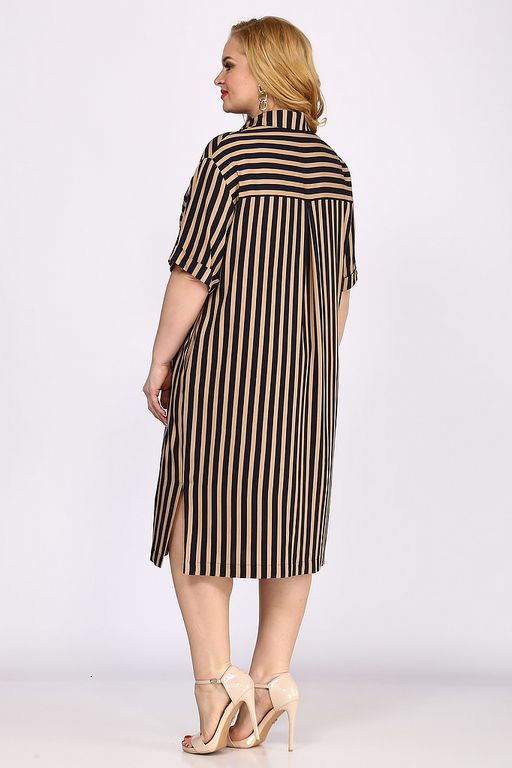 Платье-рубашка в полоску женское - Almond фото 6