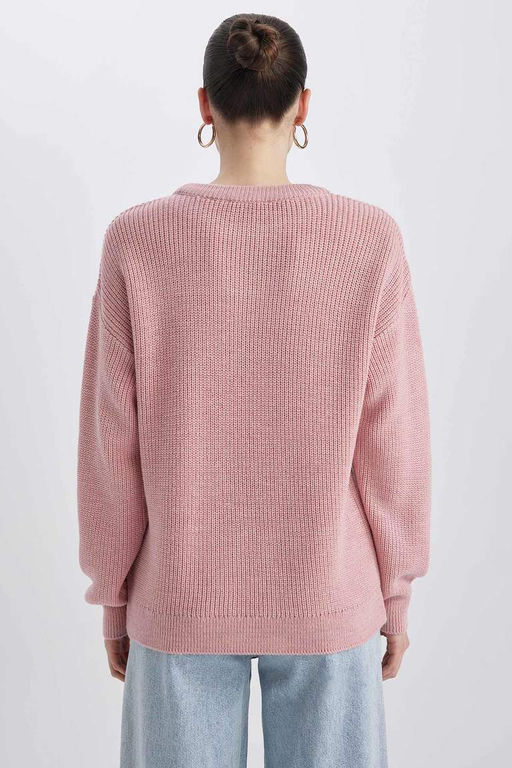 Свитер обычного кроя с круглым вырезом - Defacto фото 7