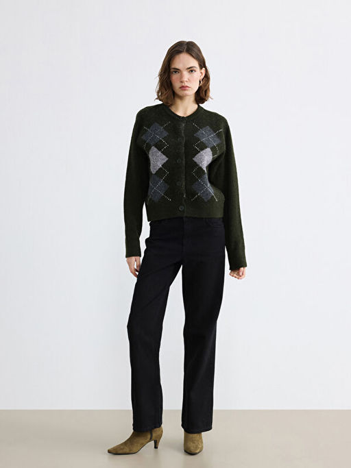 Baklava Desenli Kad?n Triko H?rka