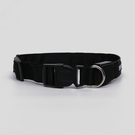Ошейник с подсветкой размер М, ОШ 40-48 х 2,5 см, 3 режима свечения чёрный - Пижон фото 2