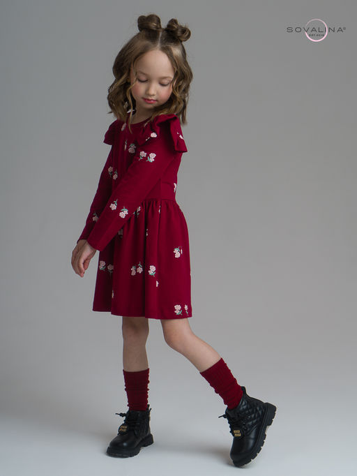 Платье Фея лютики бордо - Sovalina фото 25
