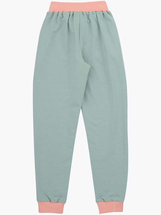 Брюки на резинке из кашкорсе для девочки UD 0855 мята/персик - Mini maxi фото 6