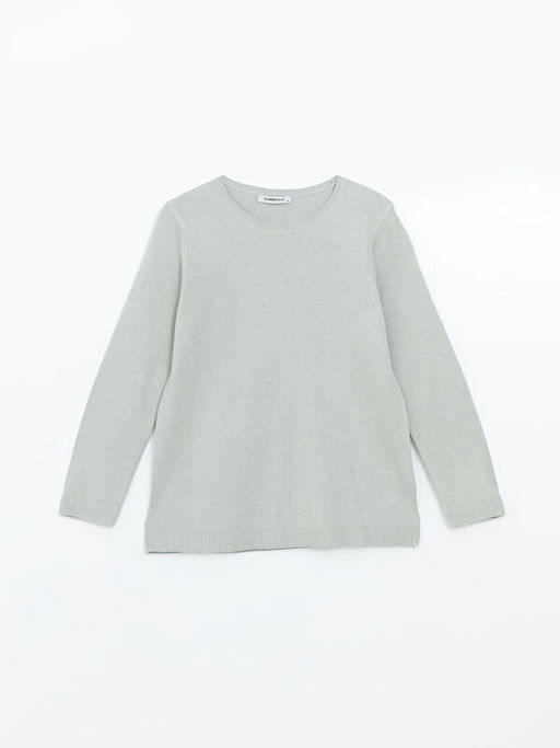 Bisiklet Yaka Desenli Kad?n Triko Kazak