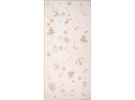 6с102.511ж2 Зимнее веселье (лен3) Полотенце махровое 67х150см