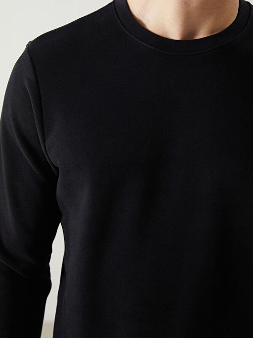 Bisiklet Yaka Uzun Kollu Erkek Sweatshirt