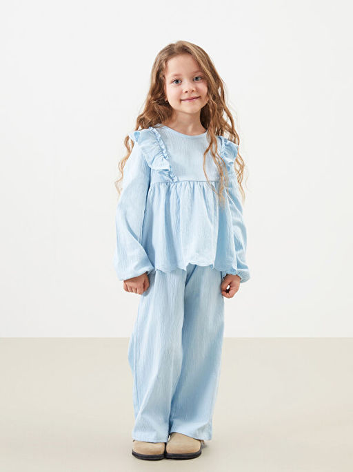 F?rf?rl? K?z Bebek Ti??rt ve Pantolon 2li Tak?m