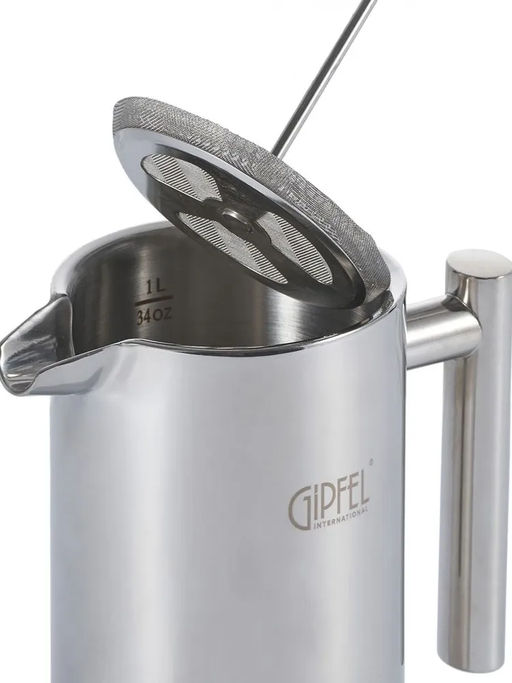 7173 GIPFEL френч-пресс DELUXE с двойными стенками и дополнительным фильтром 1000мл - Werner фото 2