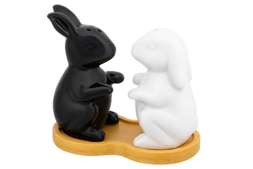 Набор д/специй 2 пр. 10,5*5,8*9,8 см Кролики на дер. подставке - Elan gallery фото 12