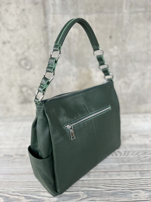 Женская кожаная сумка хобо 8919-9 Грин - Sergio valentini фото 4