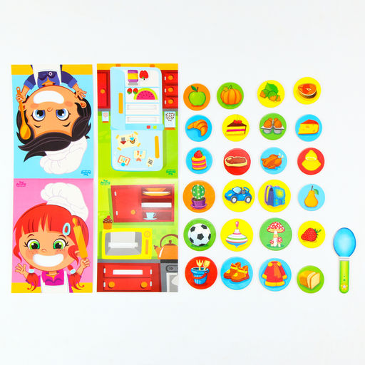 Развивающая игра «Накорми меня», 2 основы, ложка, 24 элемента