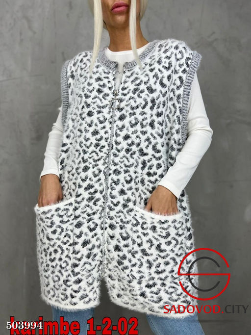 Жилетка вязанная на молнии