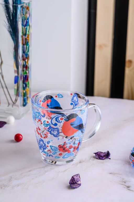 Кружка для чая 350мл. арт.2025-Д Снегири на рябине #НовыйГод - Декостек фото 3